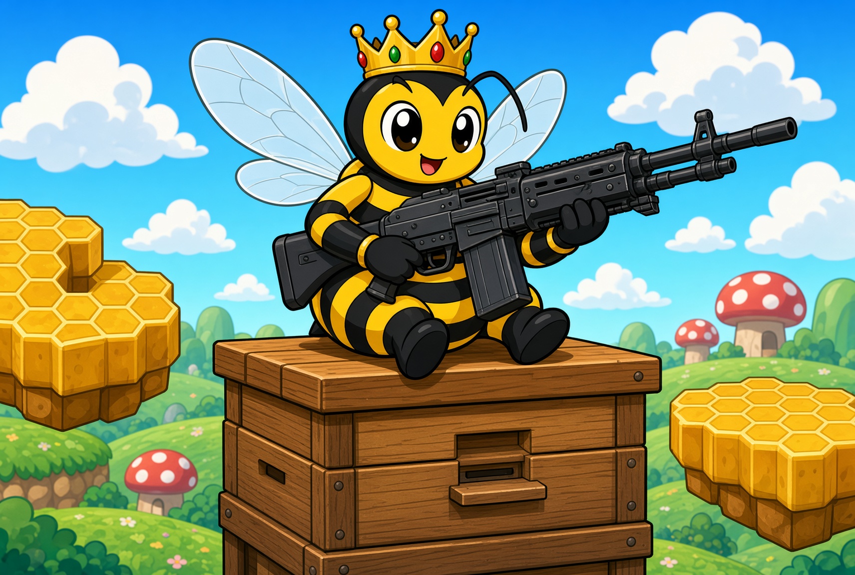 Hive Defender bee on a hive